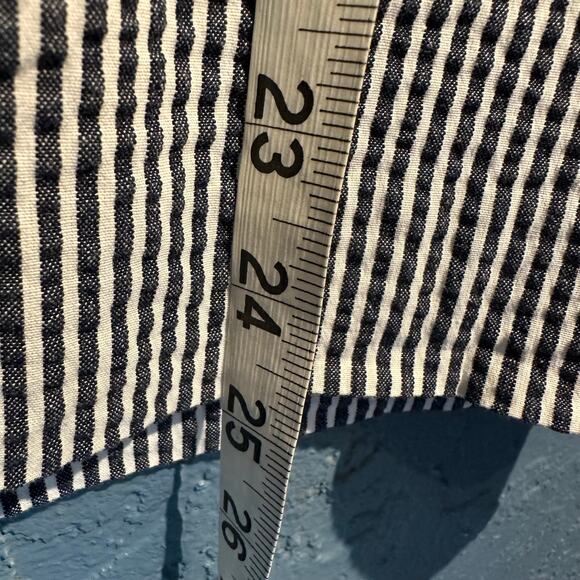 Ann Taylor Factory Size 4 Seersucker Black & White Stripe Skirt Tie timeless - Picture 5 of 9